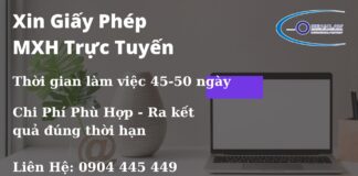 Giấy Phép MXH Trực Tuyến